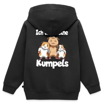 Ich und meine Kumpels - Meerschweinchen - Kinder Premium Organic Zip Hoodie - Schwarz - Hinten - AI Model Kid Male (0cm)