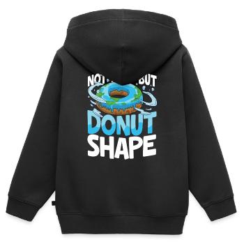Not Flat But Donut Shape für einen - Kinder Premium Organic Zip Hoodie - Schwarz - Hinten - AI Model Kid Male (0cm)