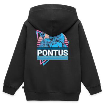 Pontus Griechische Gottheit Antike griechische Myt - Kinder Premium Organic Zip Hoodie - Schwarz - Hinten - AI Model Kid Male (0cm)