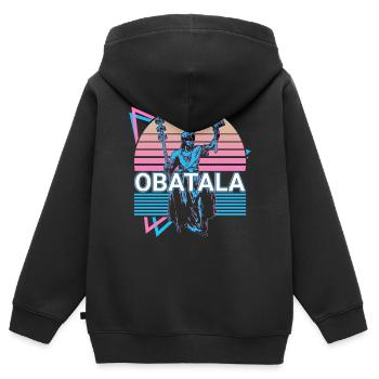 Obatala Orisha Afrikanische Gottheit Yoruba Religi - Kinder Premium Organic Zip Hoodie - Schwarz - Hinten - AI Model Kid Male (0cm)