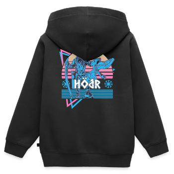 Hodr Dieu nordique Asgard Mythologie nordique H - Sweat Premium à capuche zippé enfant bio - noir - Dos - AI Model Kid Male (0cm)