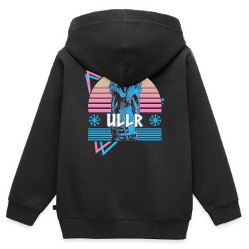 Ullr Dieu nordique Asgard Mythologie nordique R - Sweat Premium à capuche zippé enfant bio - noir - Dos - AI Model Kid Male (0cm)