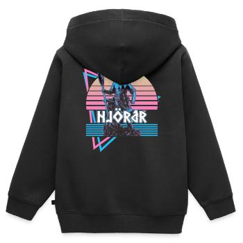 Njord Njordr Nordischer Gott Nordische Mythologie - Kinder Premium Organic Zip Hoodie - Schwarz - Hinten - AI Model Kid Male (0cm)