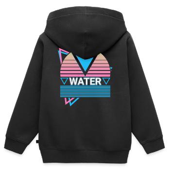 Symbole de l’élément d’eau Paganisme Wicca Wicca - Sweat Premium à capuche zippé enfant bio - noir - Dos - AI Model Kid Male (0cm)