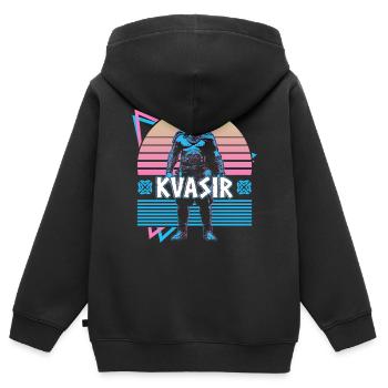 Kvasir Dieu nordique Asgard Mythologie nordique - Sweat Premium à capuche zippé enfant bio - noir - Dos - AI Model Kid Male (0cm)