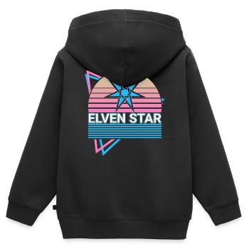 Elfenstern Heptagram Septagram Fée Étoile Heidnis - Sweat Premium à capuche zippé enfant bio - noir - Dos - AI Model Kid Male (0cm)