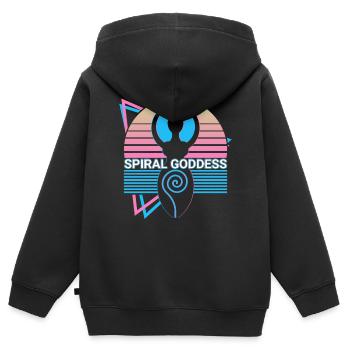 Déesse en spirale Paganisme Wicca Wiccan - Sweat Premium à capuche zippé enfant bio - noir - Dos - AI Model Kid Male (0cm)