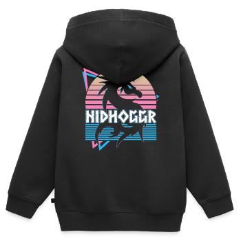 Nidhoggr Wikinger Nordischer Drache Nordische Myth - Kinder Premium Organic Zip Hoodie - Schwarz - Hinten - AI Model Kid Male (0cm)