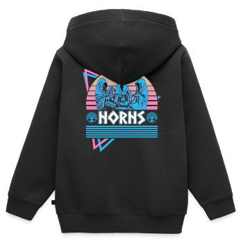 Nornen Nordische Mythologie Retro - Kinder Premium Organic Zip Hoodie - Schwarz - Hinten - AI Model Kid Male (0cm)
