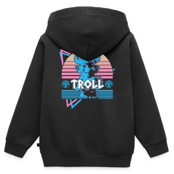 Troll Mythologie nordique Troll nordique Nordis - Sweat Premium à capuche zippé enfant bio - noir - Dos - AI Model Kid Male (0cm)