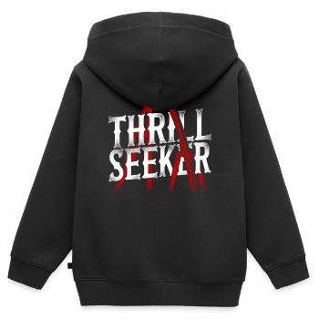 Roller Coaster Vintage Thrill - Sweat Premium à capuche zippé enfant bio - noir - Dos - AI Model Kid Male (0cm)