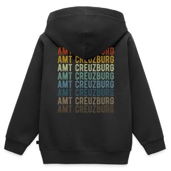 Amt Creuzburg Stadt Retro Vintage - Kinder Premium Organic Zip Hoodie - Schwarz - Hinten - AI Model Kid Male (0cm)