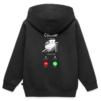Roller Coaster Phone Display - Kinder Premium Organic Zip Hoodie - Schwarz - Hinten - AI Model Kid Male (0cm)