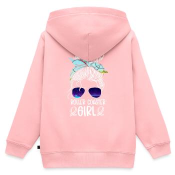 Roller Coaster Girl Sunglasses - Kinder Premium Organic Zip Hoodie - Rosa - Hinten - AI Model Kid Female (0cm)