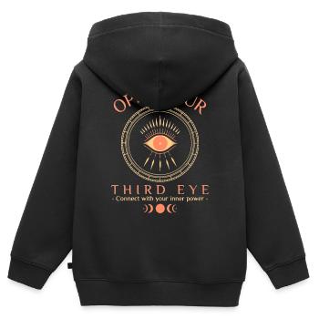 "Öffne dein drittes Auge" Mystisches spirituelles Erwachen - Kinder Premium Organic Zip Hoodie - Schwarz - Hinten - AI Model Kid Male (0cm)