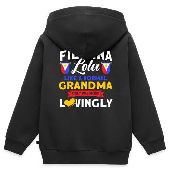 Philippines Drapeau philippin - Sweat Premium à capuche zippé enfant bio - noir - Dos - AI Model Kid Male (0cm)