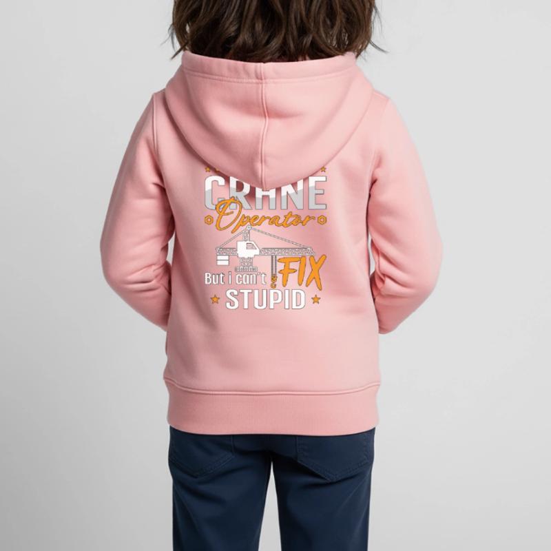 Crane operator Construction worker Profession Crane driver Gift Kids Premium Organic Zip-up Hoodie