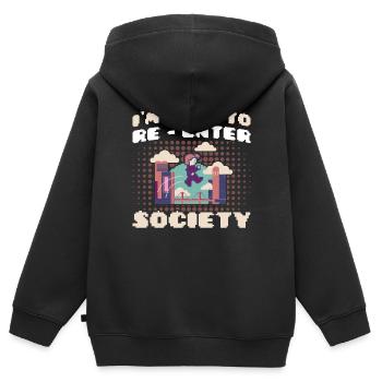 Zocken Gamer Retro Gamer Videospiele Geschenk - Kinder Premium Organic Zip Hoodie - Schwarz - Hinten - AI Model Kid Male (0cm)