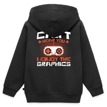 Zocken Gamer Retro Gamer Videospiele Geschenk - Kinder Premium Organic Zip Hoodie - Schwarz - Hinten - AI Model Kid Male (0cm)