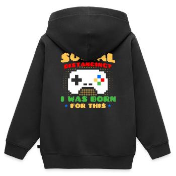 Zocken Gamer Retro Gamer Videospiele Geschenk - Kinder Premium Organic Zip Hoodie - Schwarz - Hinten - AI Model Kid Male (0cm)