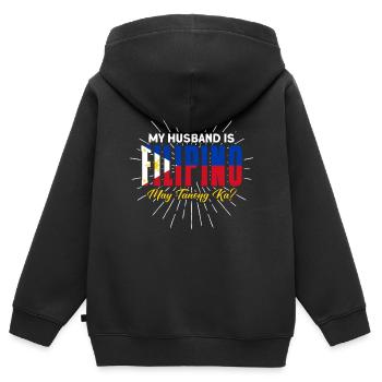 Philippines Drapeau philippin - Sweat Premium à capuche zippé enfant bio - noir - Dos - AI Model Kid Male (0cm)