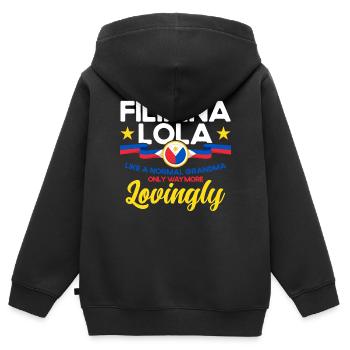 Philippines Drapeau philippin - Sweat Premium à capuche zippé enfant bio - noir - Dos - AI Model Kid Male (0cm)