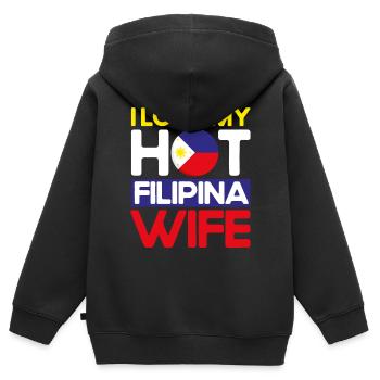 Philippines Drapeau philippin - Sweat Premium à capuche zippé enfant bio - noir - Dos - AI Model Kid Male (0cm)