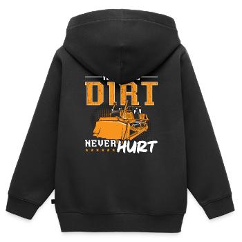 Excavatrice Bulldozer Travailleur de la construction Bulldozer Cadeau - Sweat Premium à capuche zippé enfant bio - noir - Dos - AI Model Kid Male (0cm)