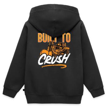 Bulldozer Construction Worker Gift - Sweat Premium à capuche zippé enfant bio - noir - Dos - AI Model Kid Male (0cm)