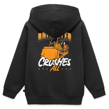 Ouvrier de la construction Excavatrice Bulldozer Bulldozer Bulldozer Bulldozer Cadeau - Sweat Premium à capuche zippé enfant bio - noir - Dos - AI Model Kid Male (0cm)