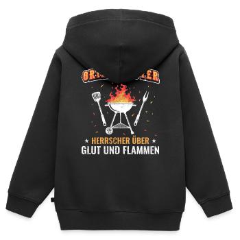 Grillmeister Spruch - Kinder Premium Organic Zip Hoodie - Schwarz - Hinten - AI Model Kid Male (0cm)