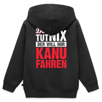 Kanurennsport Kanu Kanufahrer Wassersport - Kinder Premium Organic Zip Hoodie - Schwarz - Hinten - AI Model Kid Male (0cm)