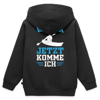 Kanurennsport Sport Kanu Kanusport - Kinder Premium Organic Zip Hoodie - Schwarz - Hinten - AI Model Kid Male (0cm)