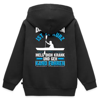 Lustige Kanurennsport | Kanusport Geschenk - Kinder Premium Organic Zip Hoodie - Schwarz - Hinten - AI Model Kid Male (0cm)
