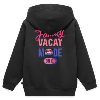 Family Vacay Mode ON | Family Vacation - Kinder Premium Organic Zip Hoodie - Schwarz - Hinten - AI Model Kid Male (0cm)