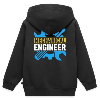 Mechanik Ingenieur Maschinenbau - Kinder Premium Organic Zip Hoodie - Schwarz - Hinten - AI Model Kid Male (0cm)