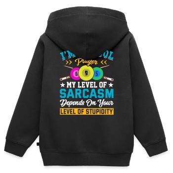 Billard Piscine Billard Billard Boule Billard Billard Cuisine 8Ball - Sweat Premium à capuche zippé enfant bio - noir - Dos - AI Model Kid Male (0cm)