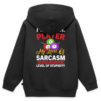 Billard Piscine Billard Billard Boule Billard Billard Cuisine 8Ball - Sweat Premium à capuche zippé enfant bio - noir - Dos - AI Model Kid Male (0cm)