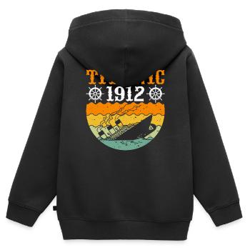 Titanic 1912 Kreuzfahrtschiff - Kinder Premium Organic Zip Hoodie - Schwarz - Hinten - AI Model Kid Male (0cm)