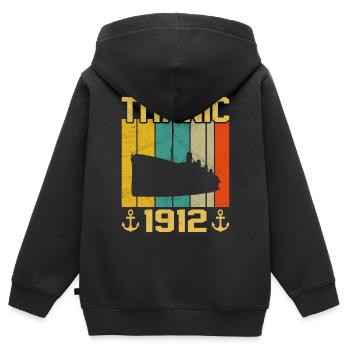 Titanic 1912 Kreuzfahrtschiff - Kinder Premium Organic Zip Hoodie - Schwarz - Hinten - AI Model Kid Male (0cm)