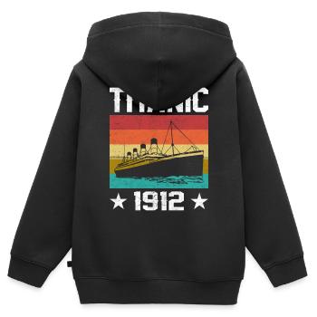 Titanic 1912 Kreuzfahrtschiff - Kinder Premium Organic Zip Hoodie - Schwarz - Hinten - AI Model Kid Male (0cm)
