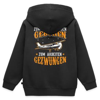 Modellflug Modellfliegen - Kinder Premium Organic Zip Hoodie - Schwarz - Hinten - AI Model Kid Male (0cm)