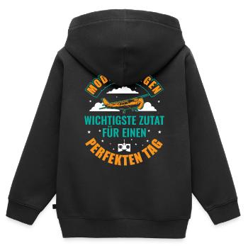 Modellflugzeug Flieger Flugzeug Pilot Modellflug - Kinder Premium Organic Zip Hoodie - Schwarz - Hinten - AI Model Kid Male (0cm)