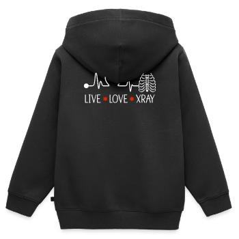 Röntgentechniker Röntgen Arzt Radiologie Geschenk - Kinder Premium Organic Zip Hoodie - Schwarz - Hinten - AI Model Kid Male (0cm)