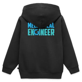 Mechanik Ingenieur Maschinenbau - Kinder Premium Organic Zip Hoodie - Schwarz - Hinten - AI Model Kid Male (0cm)