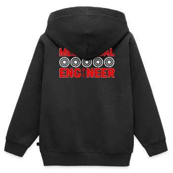 Mechanik Ingenieur Maschinenbau - Kinder Premium Organic Zip Hoodie - Schwarz - Hinten - AI Model Kid Male (0cm)