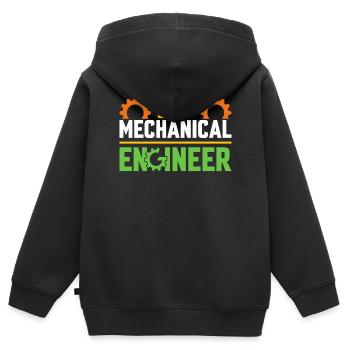 Mechanik Ingenieur Maschinenbau - Kinder Premium Organic Zip Hoodie - Schwarz - Hinten - AI Model Kid Male (0cm)