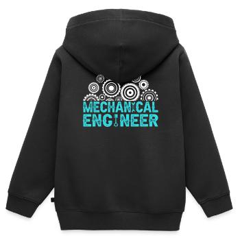 Mechanik Ingenieur Maschinenbau - Kinder Premium Organic Zip Hoodie - Schwarz - Hinten - AI Model Kid Male (0cm)