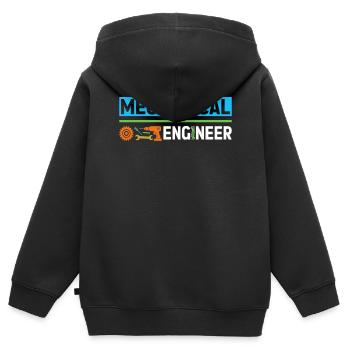 Mechanik Ingenieur Maschinenbau - Kinder Premium Organic Zip Hoodie - Schwarz - Hinten - AI Model Kid Male (0cm)