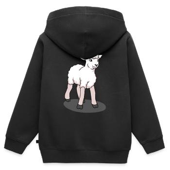 Moin Nordsee Ostsee Schaf Küste Norddeutschland - Kinder Premium Organic Zip Hoodie - Schwarz - Hinten - AI Model Kid Male (0cm)